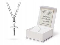 SREBRNY KRZYŻYK 925 ŁAŃCUSZEK Pancerka + Grawer