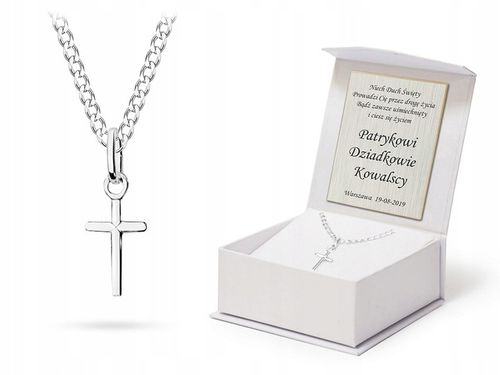 SREBRNY KRZYŻYK 925 ŁAŃCUSZEK Pancerka + Grawer na Arena.pl