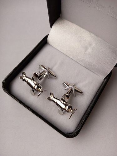 Srebrne spinki do mankietów Samolot na Arena.pl