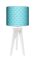Lampa stołowa - nocna trójnóg drewniana mała - Niebieska laguna