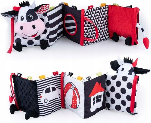 BaliBaZoo KSIĄŻECZKA HARMONIJKA KRÓWKA sensoryczna do łóżeczka dwustronna na Arena.pl