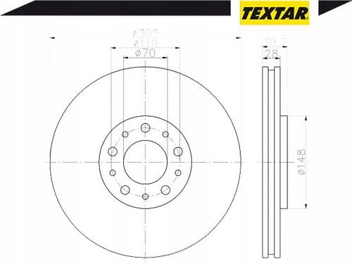 TEXTAR TARCZE HAMULCOWE PRZÓD 305mm 92145003 na Arena.pl