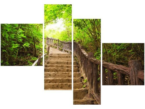 100 70CM OBRAZ 4 ELEM SCHODAMI GÓRĘ DRUK PŁÓTNO RAMA na Arena.pl