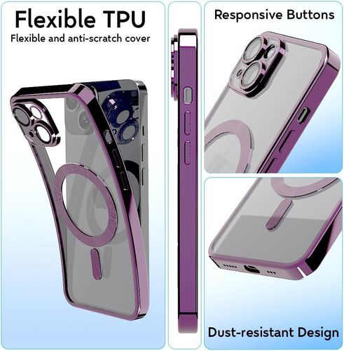 Etui iPhone 15 Plus szkło hartowane MagSafe fiolet N NEWTOP na Arena.pl