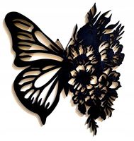 OBRAZ AŻUROWY DEKORACJA ŚCIENNA 3D kwiaty motyl L panel 40cm