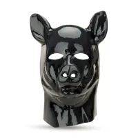 prowler red pig hood - kaptur lateksowy z maską i otworami na oczy