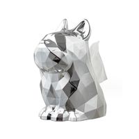 ekskluzywny stojak pojemnik srebrny buldog na chusteczki cb42