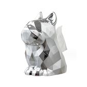 ekskluzywny stojak pojemnik srebrny buldog na chusteczki cb42