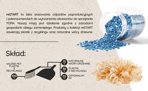 YORK zestaw ZMIOTKA szczotka SZUFELKA z gumą reSTART PRZYJAZNA ŚRODOWISKU na Arena.pl