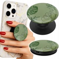 Uchwyt do telefonu Popsocket na palce/stojak ZIELONE LIŚCIE ROŚLINNE WZORY