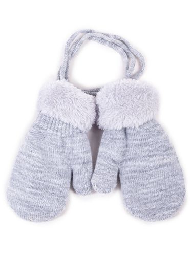 Rękawiczki chłopięce jednopalczaste ze sznurkiem szare 12 YOCLUB na Arena.pl