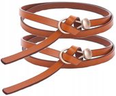 Damski Wiązany Skórzany Retro Wąski Długi Pasek