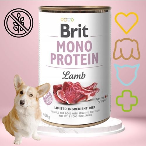 mokra karma dla psa brit mono protein lamb 400 g jagnięcina wysokobiałkowa na Arena.pl