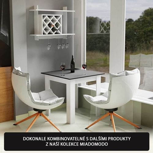 MIADOMODO Stół do jadalni dla 4 osób, czarny, 80x80x76,5 cm na Arena.pl