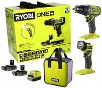 Wiertarko-wkrętarka RYOBI RPD18-2C20ST zestaw akumulatorów + Latarka+ Torba