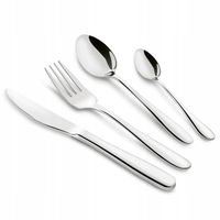 Zestaw SZTUĆCÓW 6 osób Komplet SZTUĆCE srebrne STALOWE Tadar Leros 24 el