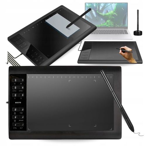 PROFESJONALNY Tablet graficzny z piórem do komputera 8192 BOSTO 1060 PLUS na Arena.pl