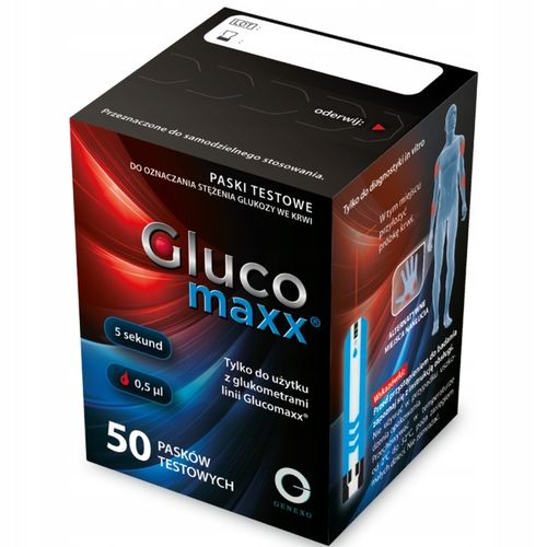 Paski testowe do glukometru Glucomaxx 50 sztuk - Pomiar cukru glukozy na Arena.pl