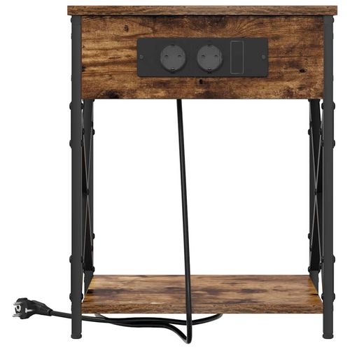 Nocna szafka z stacją ładującą Wędzony dąb 41 x 31 x 51 cm na Arena.pl