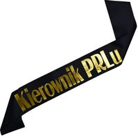 Kierownik PRL-u - czarna szarfa ze złotym nadrukiem