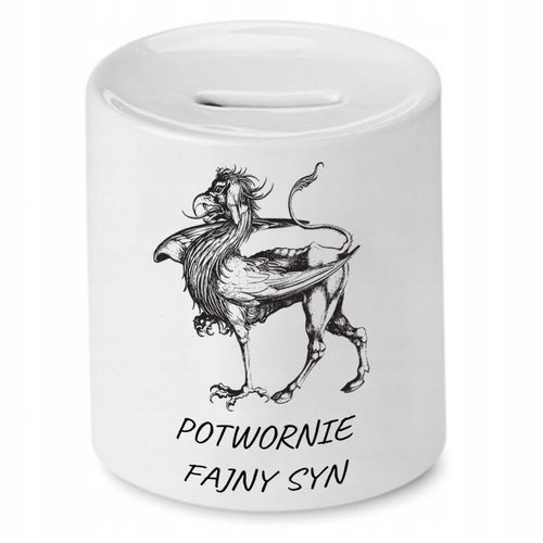 Skarbonka Dla Syna Potwornie Fajny Syn Prezent Z Nadrukiem Ze Zdjęciem na Arena.pl