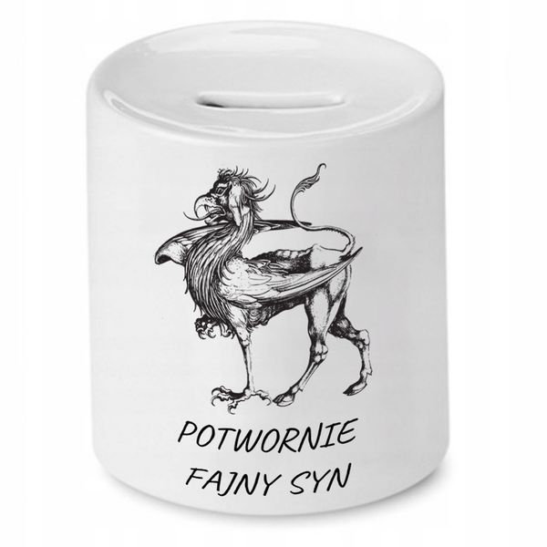 Skarbonka Dla Syna Potwornie Fajny Syn Prezent Z Nadrukiem Ze Zdjęciem zdjęcie 1