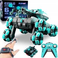 CZOŁG SAMOCHÓD ZDALNIE STEROWANY Z ARMATĄ NA ŻELOWE KULKI 6x6 PILOT I GESTY