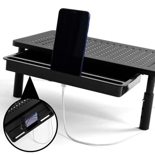 Podstawka pod monitor laptop NANKIN czarna + szuflada na Arena.pl