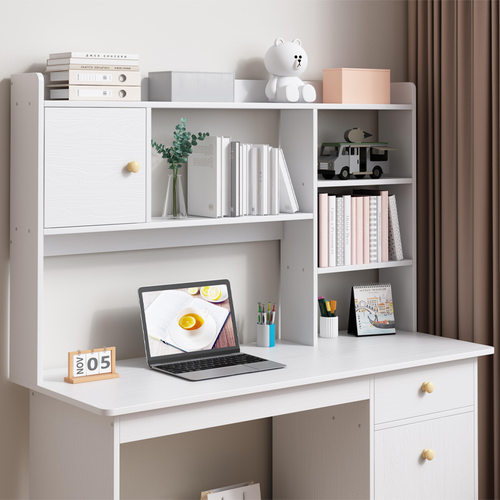 BIURKO KOMPUTEROWE BIAŁE LOFT POD LAPTOP KOMPUTER SKANDYNAWSKI Z 7 PÓŁKAMI na Arena.pl