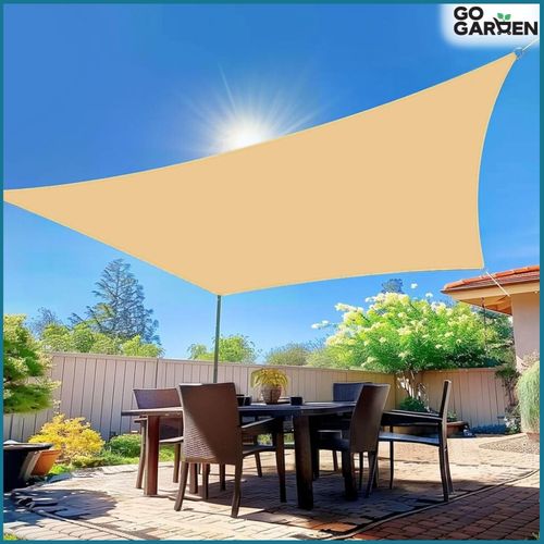 Żagiel markiza na taras balkon daszek przeciwsłoneczny UV słońce beżowy 4x3 na Arena.pl