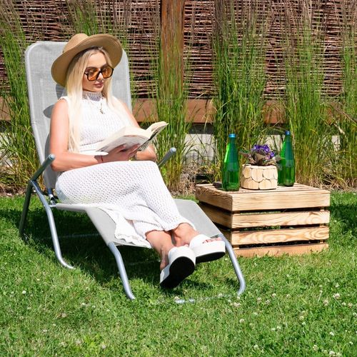 2x LEŻAK OGRODOWY krzesło na plażę FOTEL TURYSTYCZNY składany grawitacyjny na Arena.pl