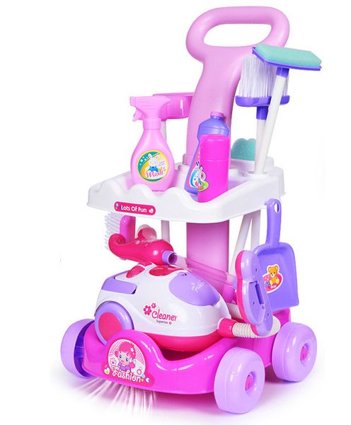 Zabawkowy wózek do sprzątania dla dzieci z odkurzaczem + akcesoria Z09 na Arena.pl