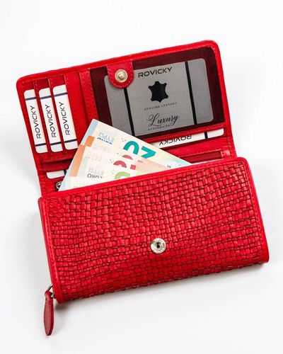 duży portfel damski ze skóry naturalnej - rovicky na Arena.pl