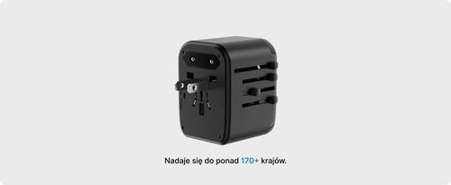 Wtyczka światowa VOOMY - 170+ krajów, 20W, 2 USB-C & 2 USB-A, Czarna na Arena.pl