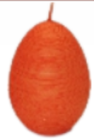 świeca jajko średnie drapane 70/90 mm  pomarańczowe   j7090d-l10