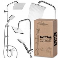 DESZCZOWNICA Zestaw prysznicowy chromowy Natrysk Prysznic Słuchawka
