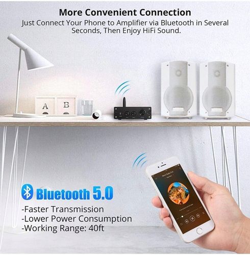 Neoteck Wzmacniacz stereo audio Bluetooth 5.0 HiFi, 2-kanałowy, 100 W x 2 na Arena.pl