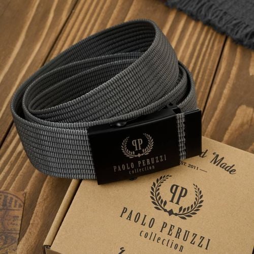 pasek do spodni męski 125 cm klasyczny pasek parciany grafitowy na Arena.pl
