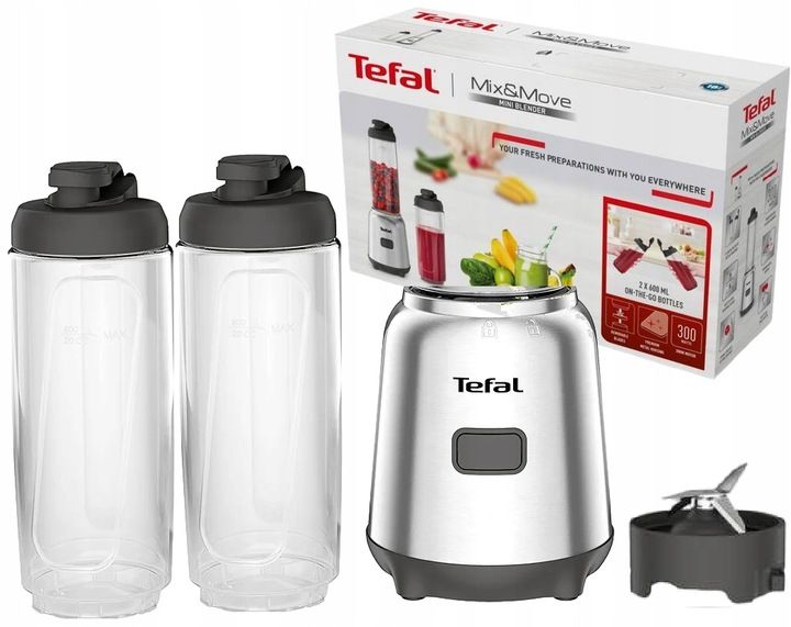 Blender Tefal BL15FD Smoothie MIX&MOVE 2x butelka 600ml zdjęcie 2