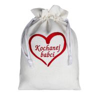 Worek Lniany Kochanej Babci z Czerwonym Sercem