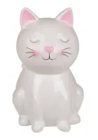 Ceramiczna Skarbonka Zamykana na Kluczyk - Biały Kot