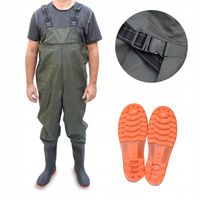 WODERY SPODNIOBUTY WĘDKARSKIE SPODNIE WZMOCNIONE GUMOWCE RYBACKIE