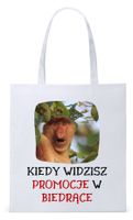 Nosacz Janusz Polak Torba Eco Biała Shopper Z Nadrukiem Ze Zdjęciem