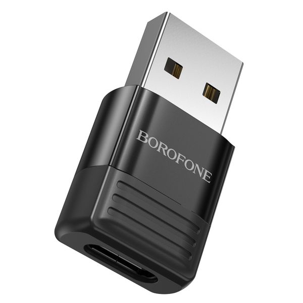 Borofone Adapter BV18 - USB na Typ C - czarny zdjęcie 1
