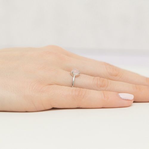 SREBRNY PIERŚCIONEK pr. 925 z Różowym Kwarcem r.10 na Arena.pl