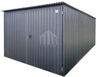 Garaż blaszany 3x5m - brama dwuskrzydłowa antracyt dach spad w tył  SO168