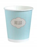 KUBKI PAPIEROWE DO KAWY 250ML SUP PASTELE + WIECZKA 100SZT