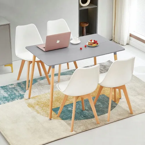 KRZESŁO Z PODUSZKĄ BIAŁE DSW DO JADALNI BIURA SALONU STYL SKANDYNAWSKI na Arena.pl