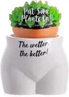 Doniczka w kształcie Kobiecej Sylwetki z napisem „The wetter, the better!”