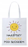 Dla Listonosza Prezent Torba Eco Biała Shopper Z Nadrukiem Ze Zdjęciem